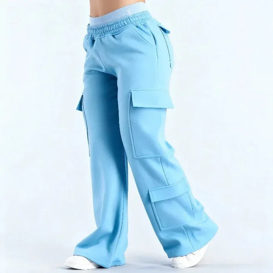 Leggings decontractés à jambe droite avec poches, style streetwear, par Beauté & Santé, en tissu confortable et tendance.