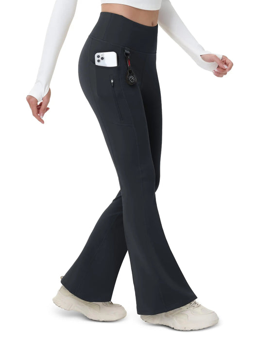Leggings thermiques imperméables pour femme de la marque Beauté & Santé, montrant la texture douce et coupe ajustée.