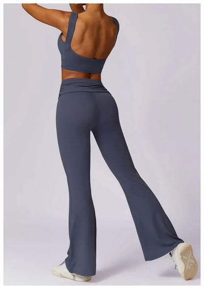 Leggings de yoga taille haute Beauté & Santé, sensation naturelle, tissu extensible et confortable pour la pratique sportive.