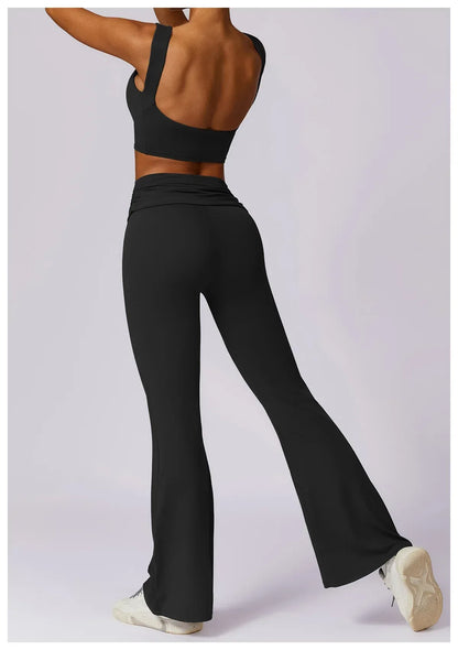 Legging de yoga taille haute Beauté & Santé en tissu naturel, ajusté et confortable pour la pratique sportive.