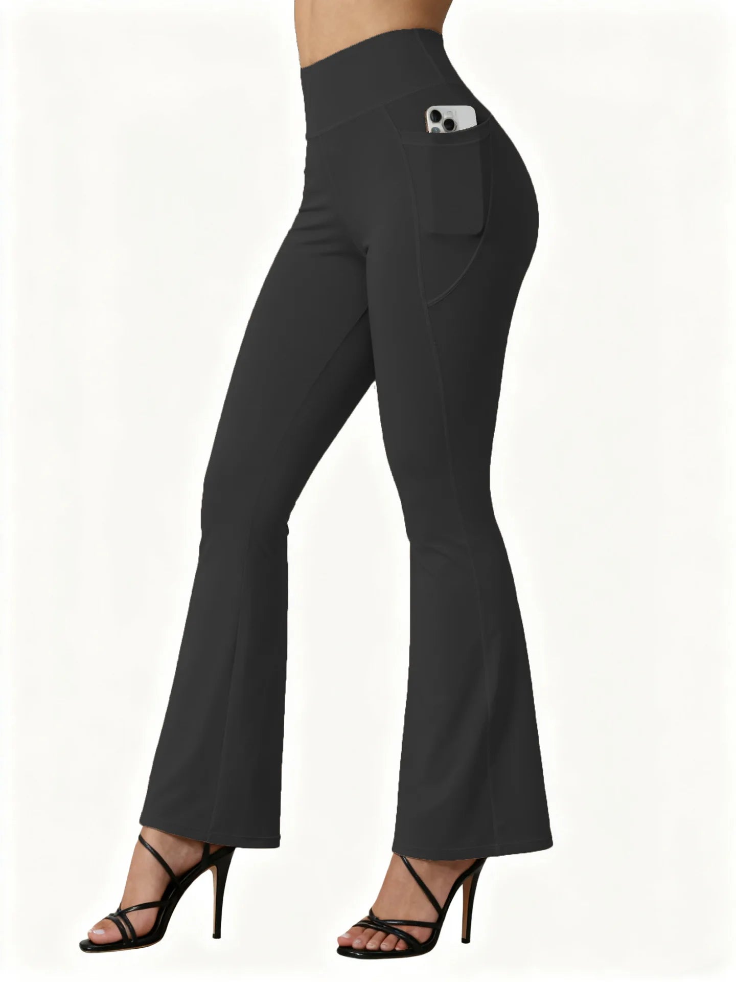 Legging de sport taille haute Beauté & Santé avec poches, effet galbant, pour femme, tissu extensible et confortable.