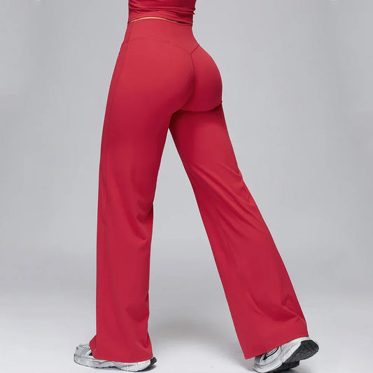 Leggings de yoga taille haute gainants évasés de la marque Beauté & Santé, en tissu extensible et confortable.