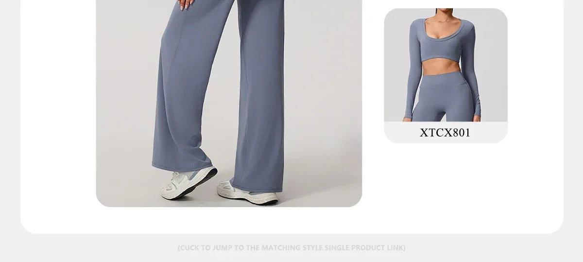Legging de yoga décontracté de Beauté & Santé, coupe évasée, tissu confortable pour sport ou détente, en couleur neutre.