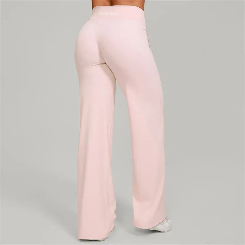 Legging élégant Beauté & Santé pour Pilates, pantalon large évasé, ample et confortable pour entraînements et détente.