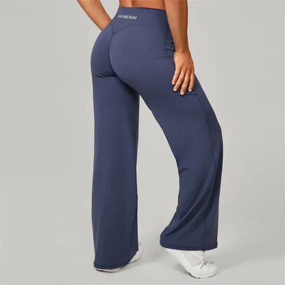 Leggings Beauté & Santé pour Pilates, pantalon ample évasé avec jambes larges, tissu confortable et style décontracté.