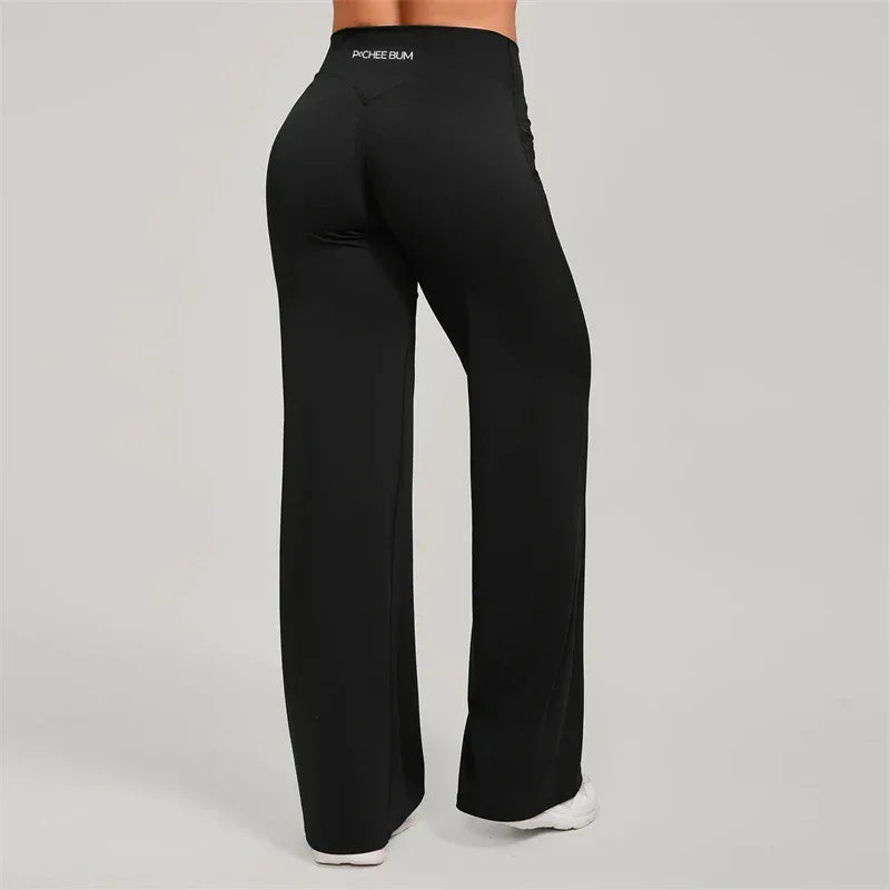 Legging pantalon de Pilates Beauté & Santé, jambe large et évasée, tissu confortable pour exercices de fitness et yoga.