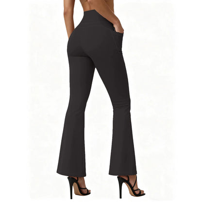 Legging sport taille haute, effet galbant avec poches pour femme, marque Beauté & Santé, tissu extensible et confortable.