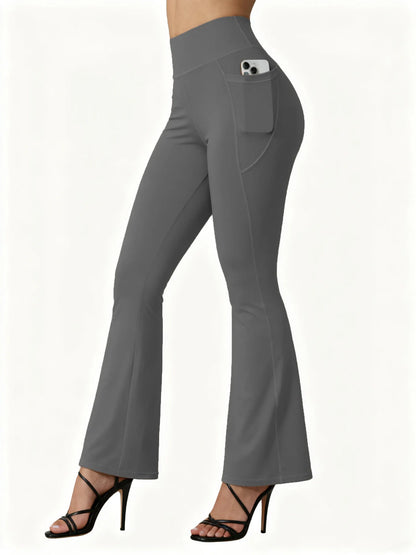 Legging sport taille haute Beauté & Santé avec effet galbant et poches pour femme, tissu extensible et confortable.