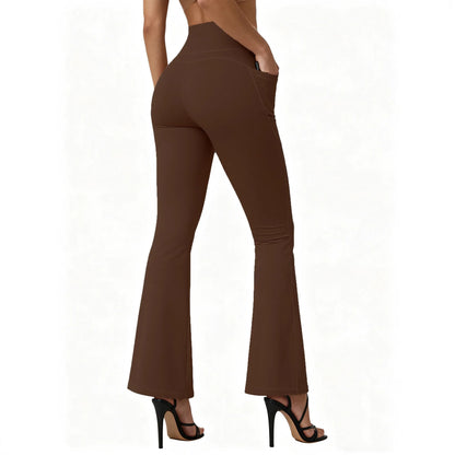 Legging sport taille haute Beauté & Santé avec effet galbant et poches pour femme, tissu extensible et confort optimal.