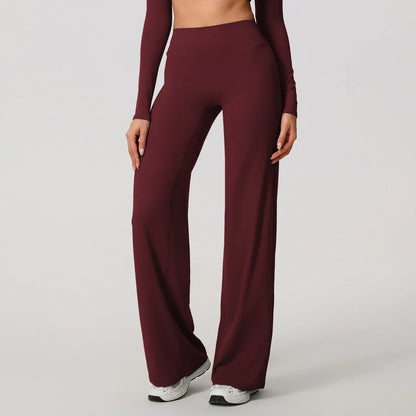 Leggings de yoga décontractés de la marque Beauté & Santé, coupe évasée et confortable pour sport ou détente.