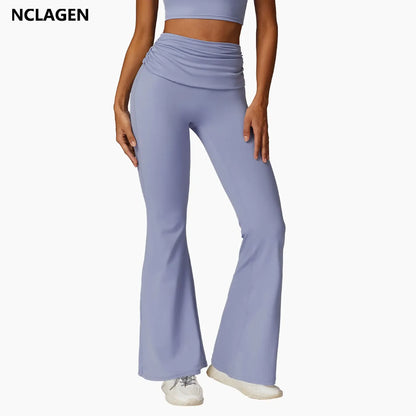 Legging de yoga taille haute Beauté & Santé, matière naturelle, coupe ajustée, parfait pour la pratique sportive ou le bien-être.