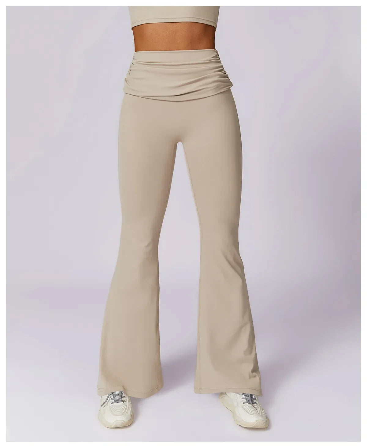 Leggings de yoga Beauté & Santé Sensation naturelle taille haute, tissu extensible et confortable pour la pratique sportive.