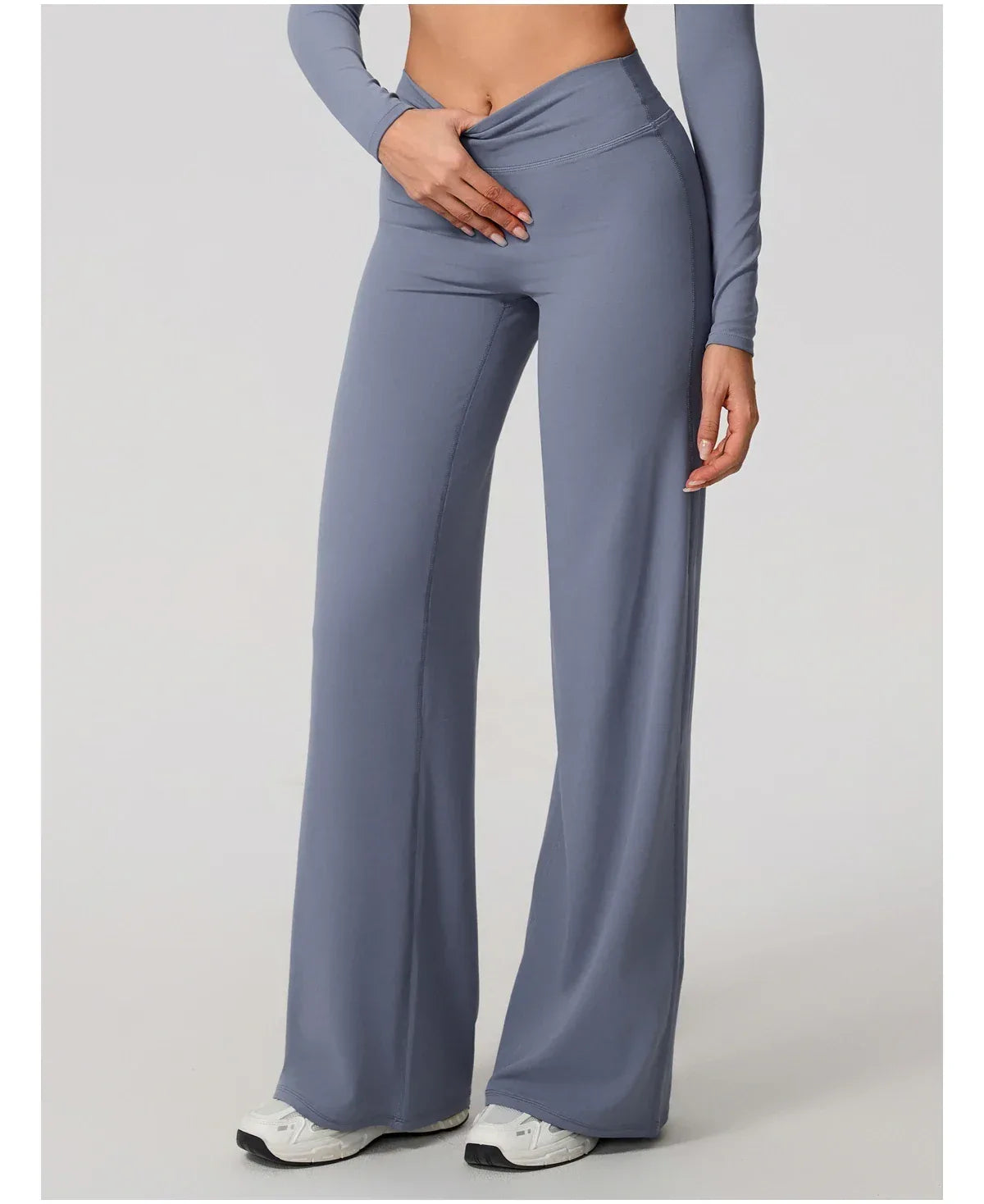 Legging de yoga décontracté Beauté & Santé en tissu extensible, couleur évasée, parfait pour fitness et détente.