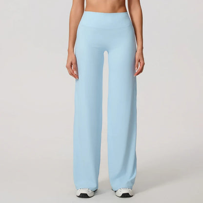 Legging de yoga décontracté et évasé de la marque Beauté & Santé, en tissu noir confortable pour la pratique sportive.