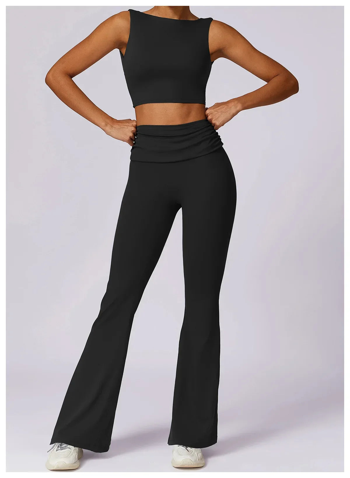 Leggings de yoga Beauté & Santé, taille haute, coupe naturelle, tissu extensible et confortable pour la pratique sportive.