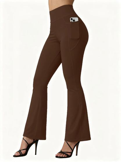 Legging sport taille haute Beauté & Santé avec effet galbant et poches pour femme, tissu extensible et confortable.