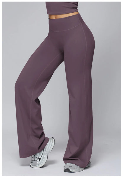 Legging de yoga évasé taille haute gainant de la marque Beauté & Santé, tissu extensible et confortable pour la pratique sportive.