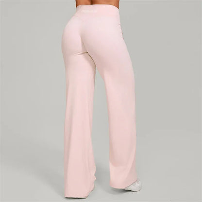 Legging pantalon Pilates Beauté & Santé, jambe large évasée, tissu extensible et confortable pour exercices de fitness.