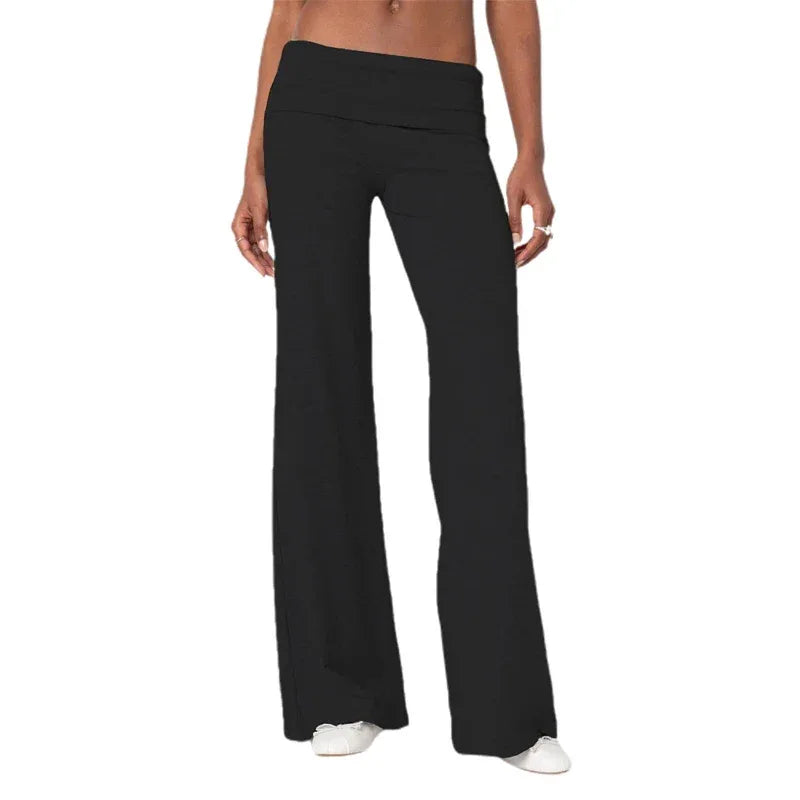 Leggings de yoga décontractés Beauté & Santé, coupe évasée, tissu extensible, parfaits pour la détente et l'exercice.