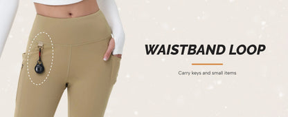 Legging thermique imperméable pour femme de la marque Beauté & Santé, tissu chaud et résistant à l'eau, ajusté et confortable.